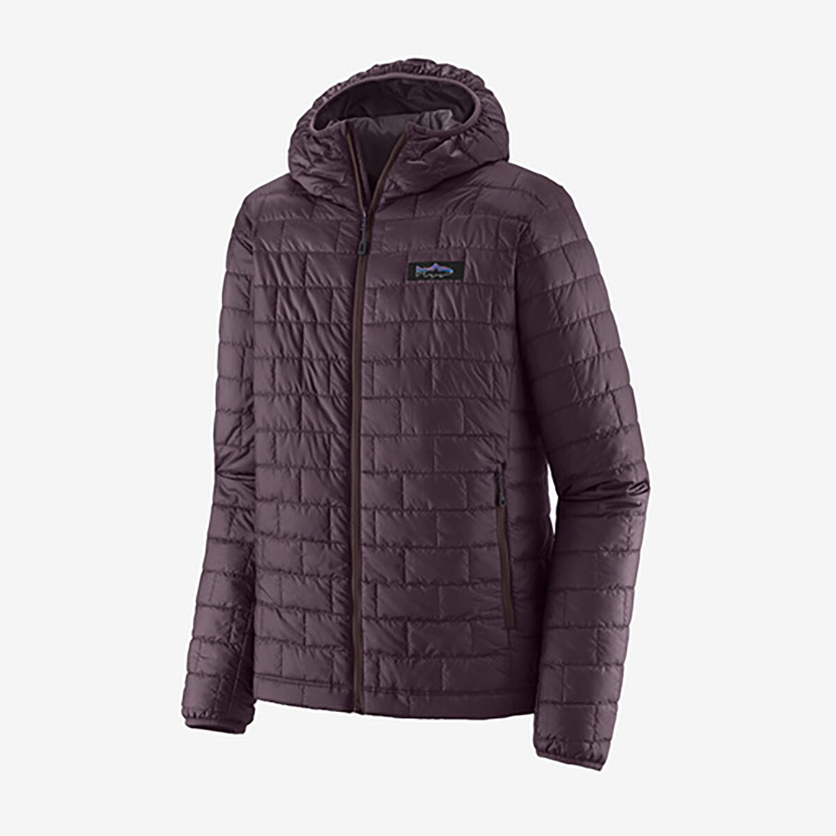 Patagonia Nano Puff Fitz Roy Trout Hoody Men's in Obsidian Plum